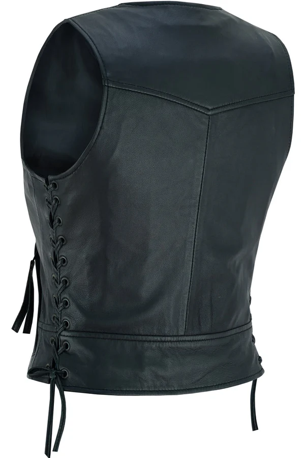 Raven Women's Leather Motorcycle Vest