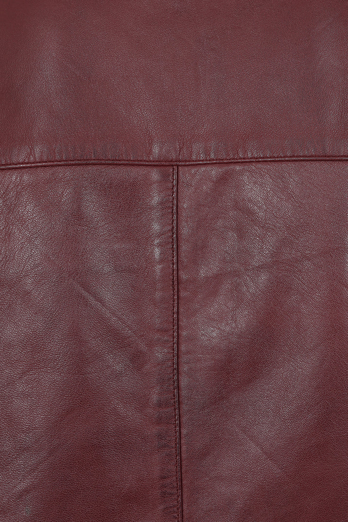 Men's Maroon Red Genuine Leather Jacket