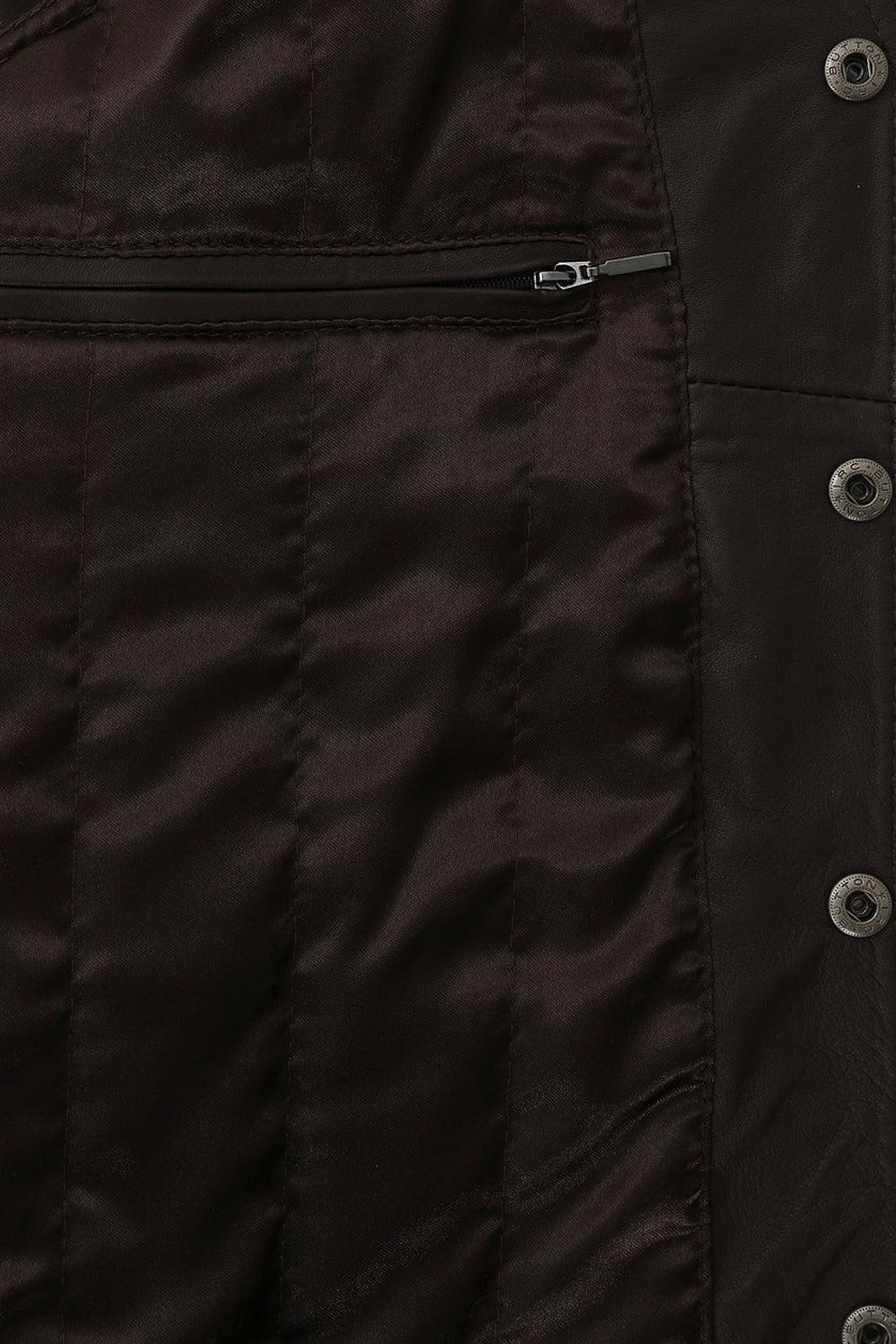 Mens Leather Waistcoat Gilet Formal Classic Brown - Real Leather