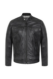 Men’s Grey Genuine Leather Biker Jacket