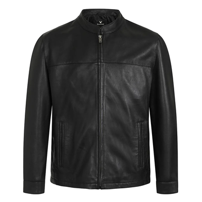 Men's Classic Black Genuine Leather Jacket