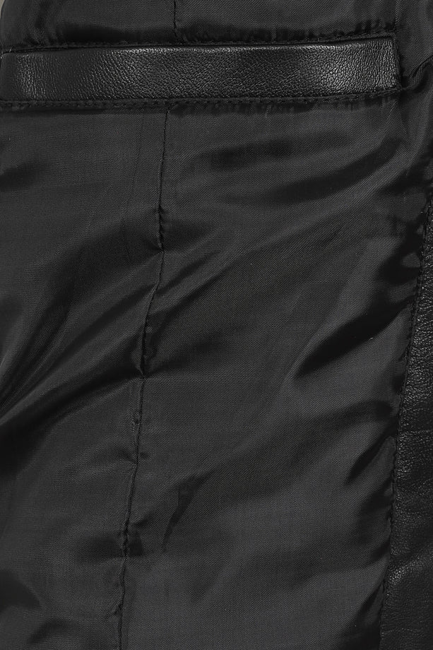 Women’s Petite Black Leather Motorcycle Jacket