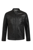 Men’s Black Genuine Leather Biker Jacket