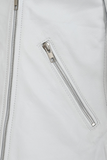 Women's White Leather Motorcycle Jacket