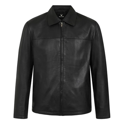 Men's Black Genuine Leather Jacket – Refined Style