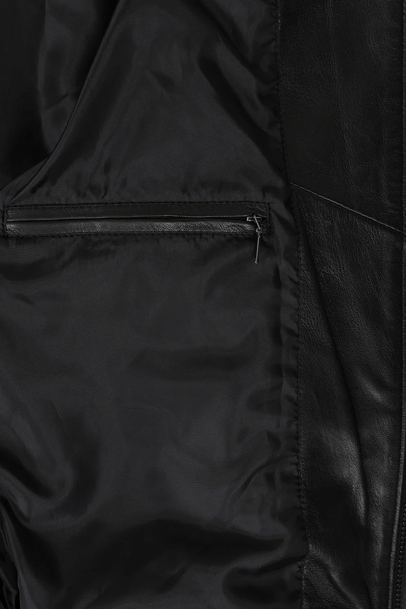 Men's Black Genuine Cowhide Leather Jacket