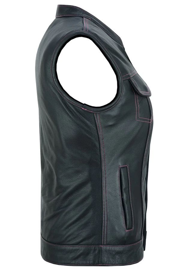 Orchid Women's Leather Motorcycle Vest
