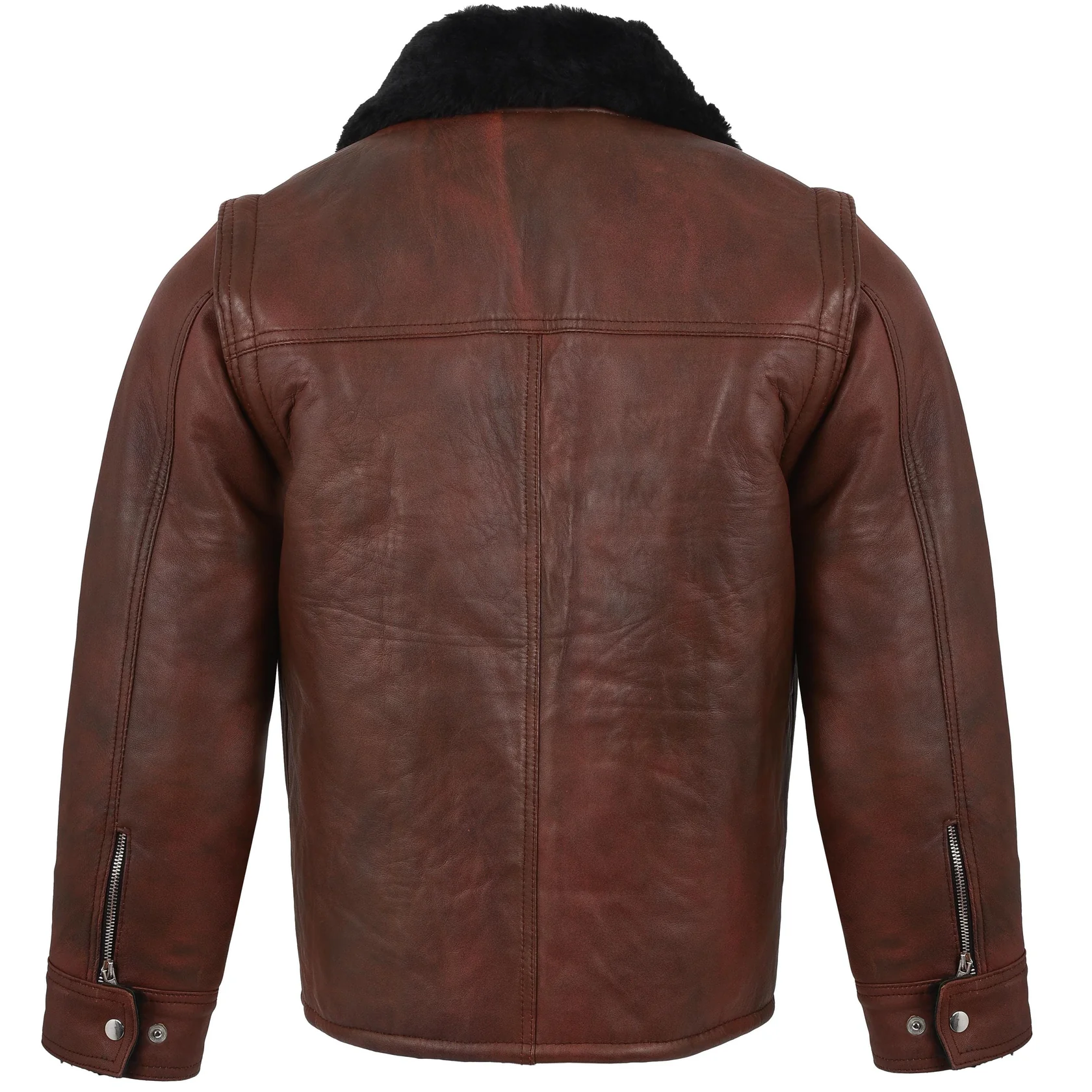 Men's Shearling Jacket Coat in Flight Aviation Style