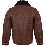 Men's Shearling Jacket Coat in Flight Aviation Style