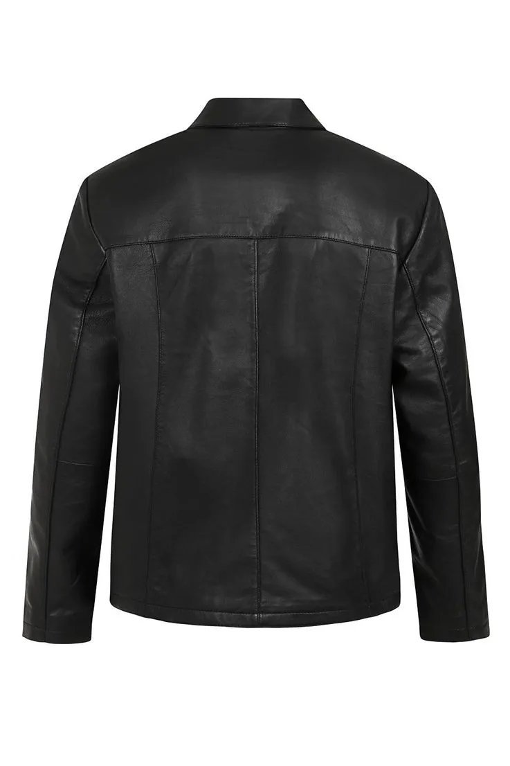 Men’s Timeless Black Leather Jacket – Refined Style