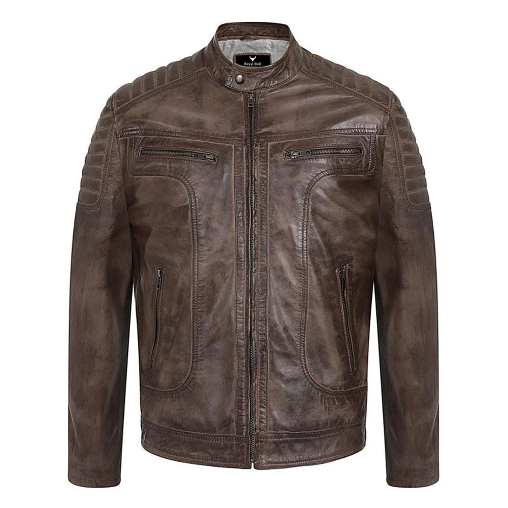 Men's Chocolate Brown Motorcycle Leather Jacket