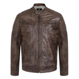 Men's Chocolate Brown Motorcycle Leather Jacket