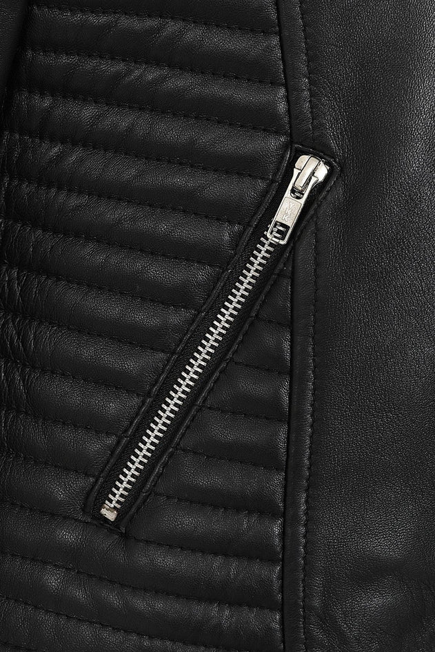 Women's Black Genuine Leather Motorcycle Jacket