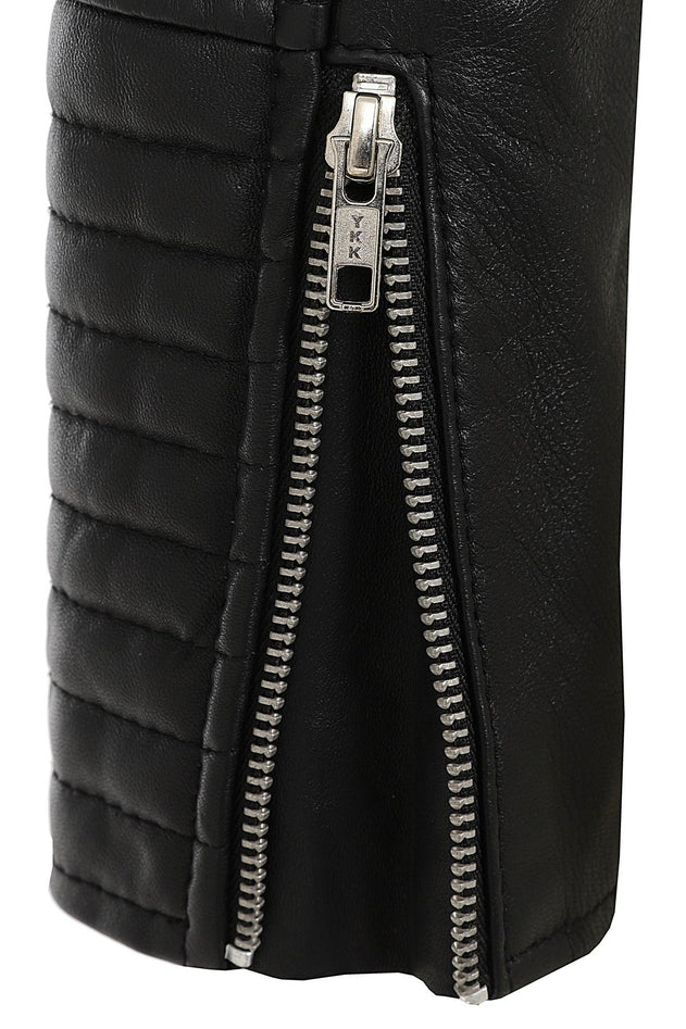 Women's Black Genuine Leather Motorcycle Jacket