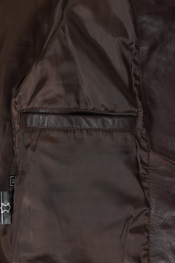 Women's Dark Brown Leather Motorcycle Jacket