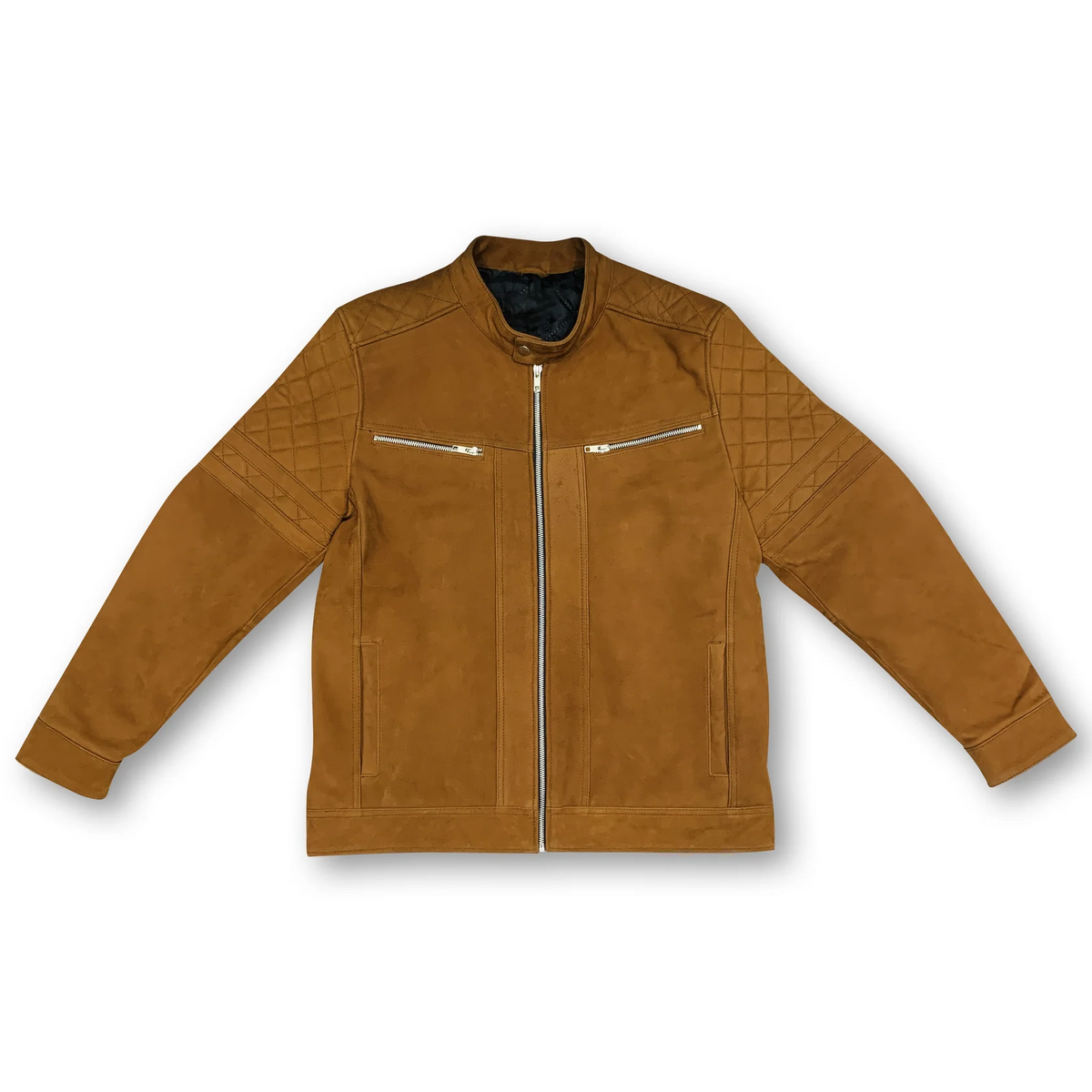 Men’s Tan Leather Biker Jacket