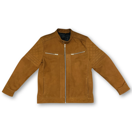 Men’s Tan Leather Biker Jacket
