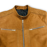 Men’s Tan Leather Biker Jacket