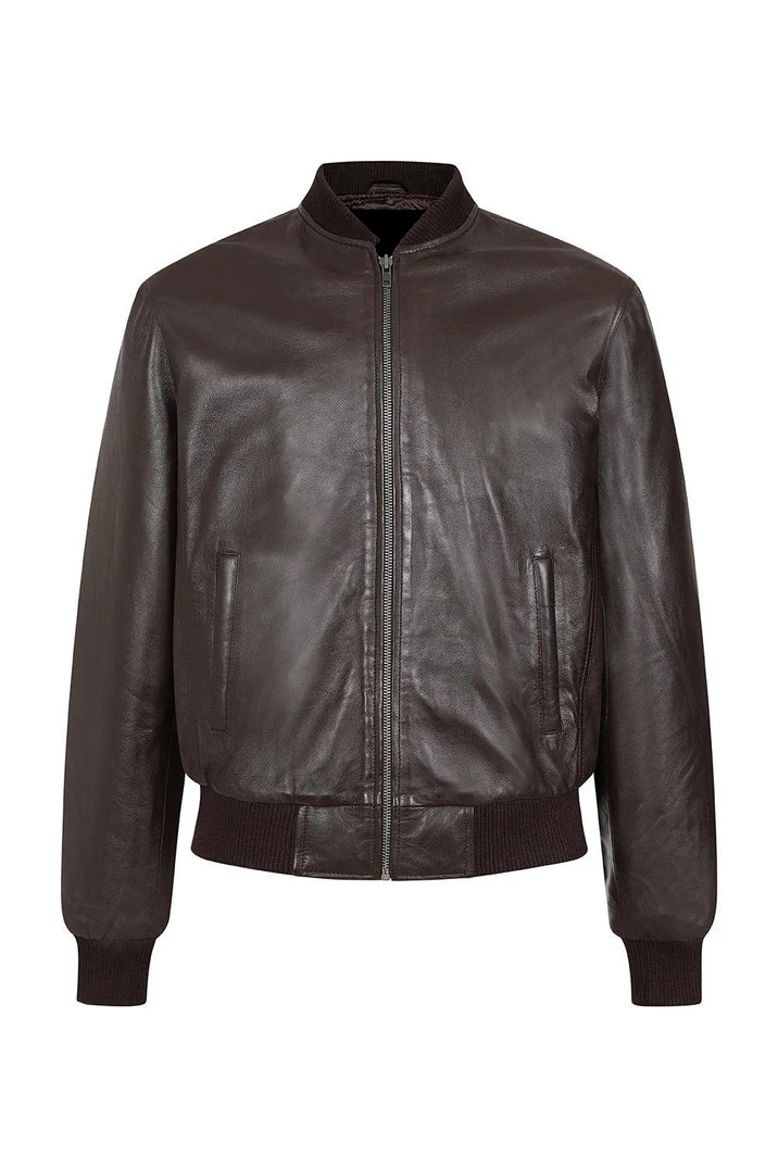 Leather Bomber Jacket For Men