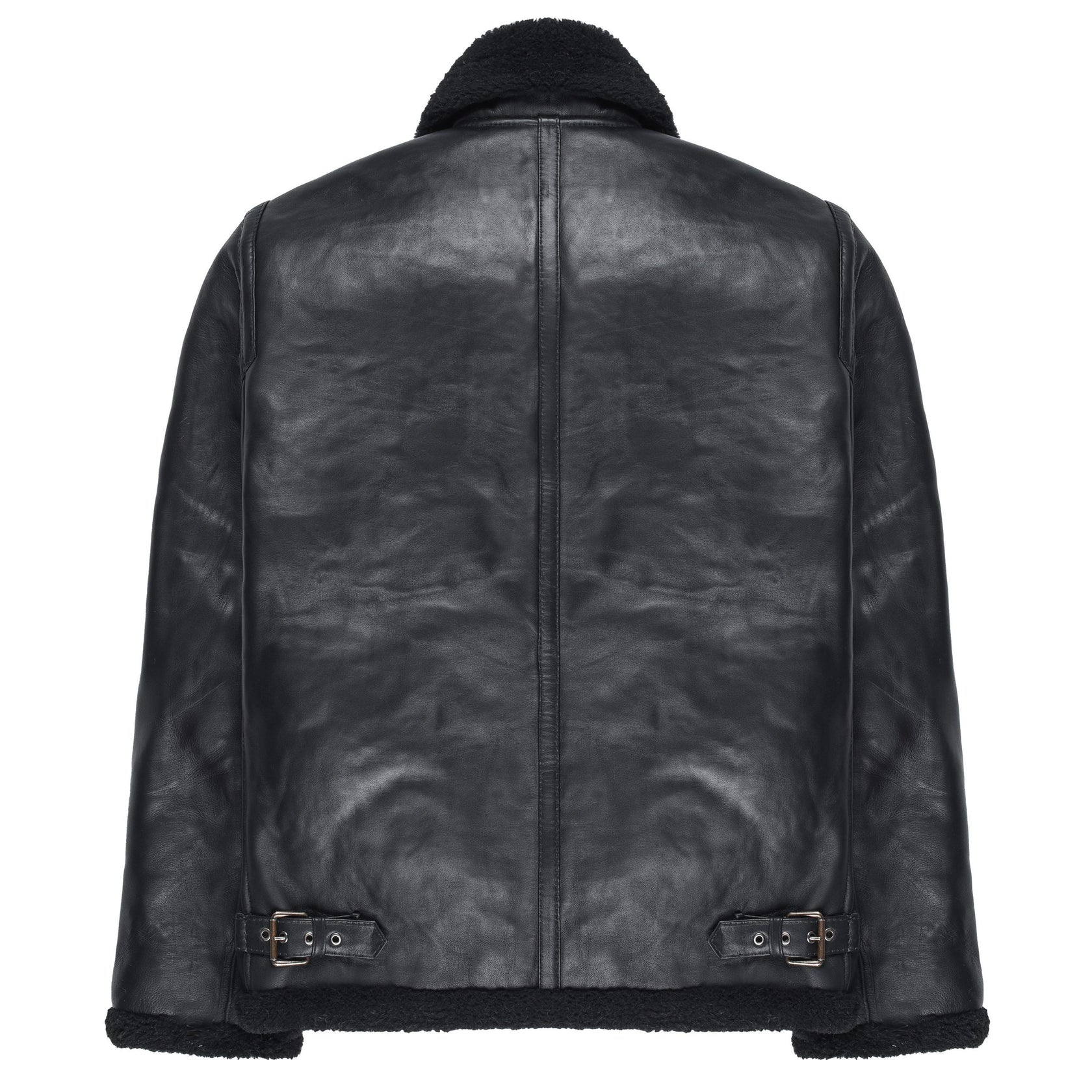 Men's Genuine Shearling flight Bomber Sheepskin Leather Jacket