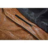 Women's Brown Zippered Leather Motorcycle Vest with Lacing Details