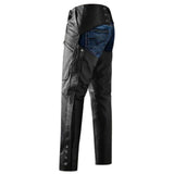 Alison Women's Black Leather Motorcycle Chaps