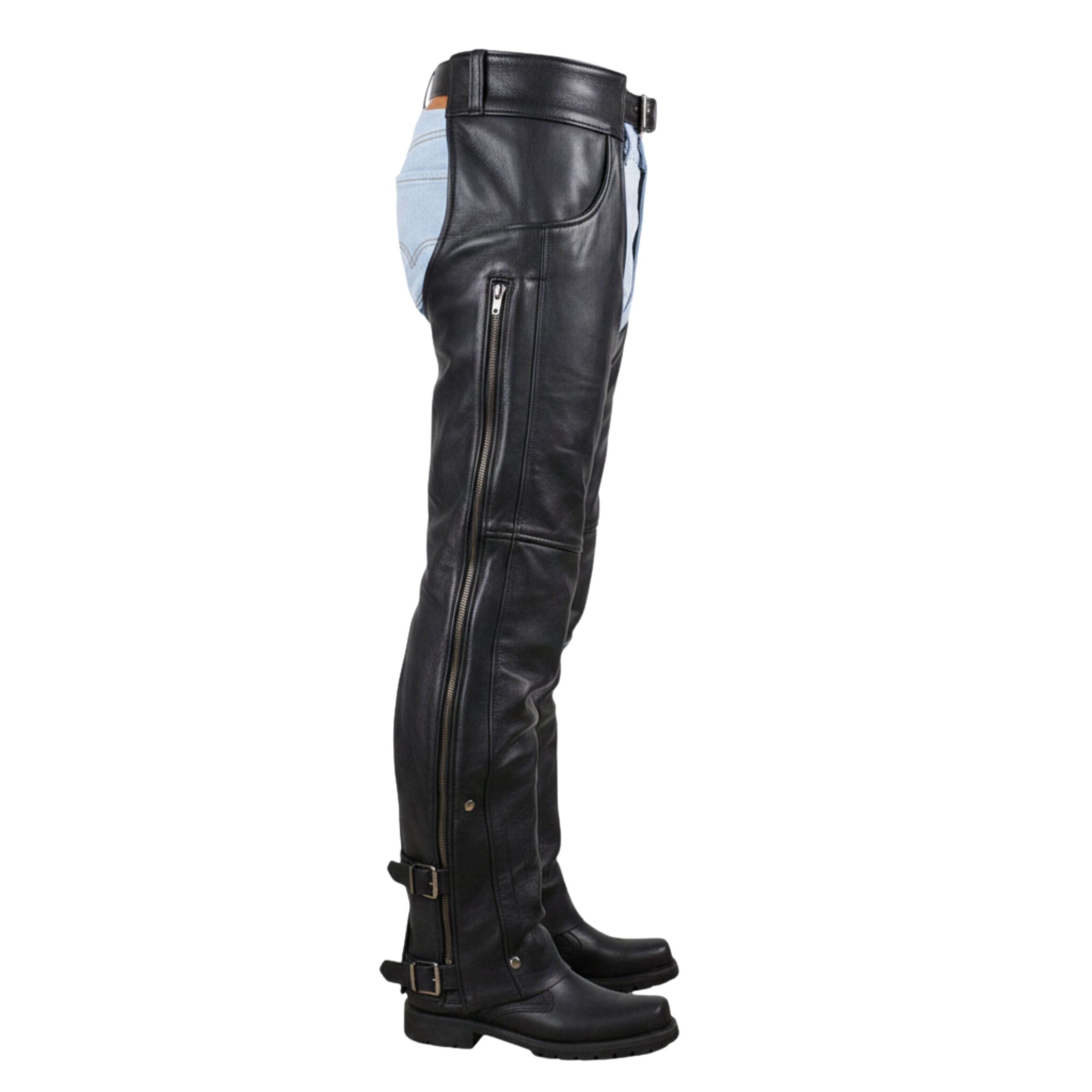 Allstate Men's Genuine Leather Motorcycle Chaps