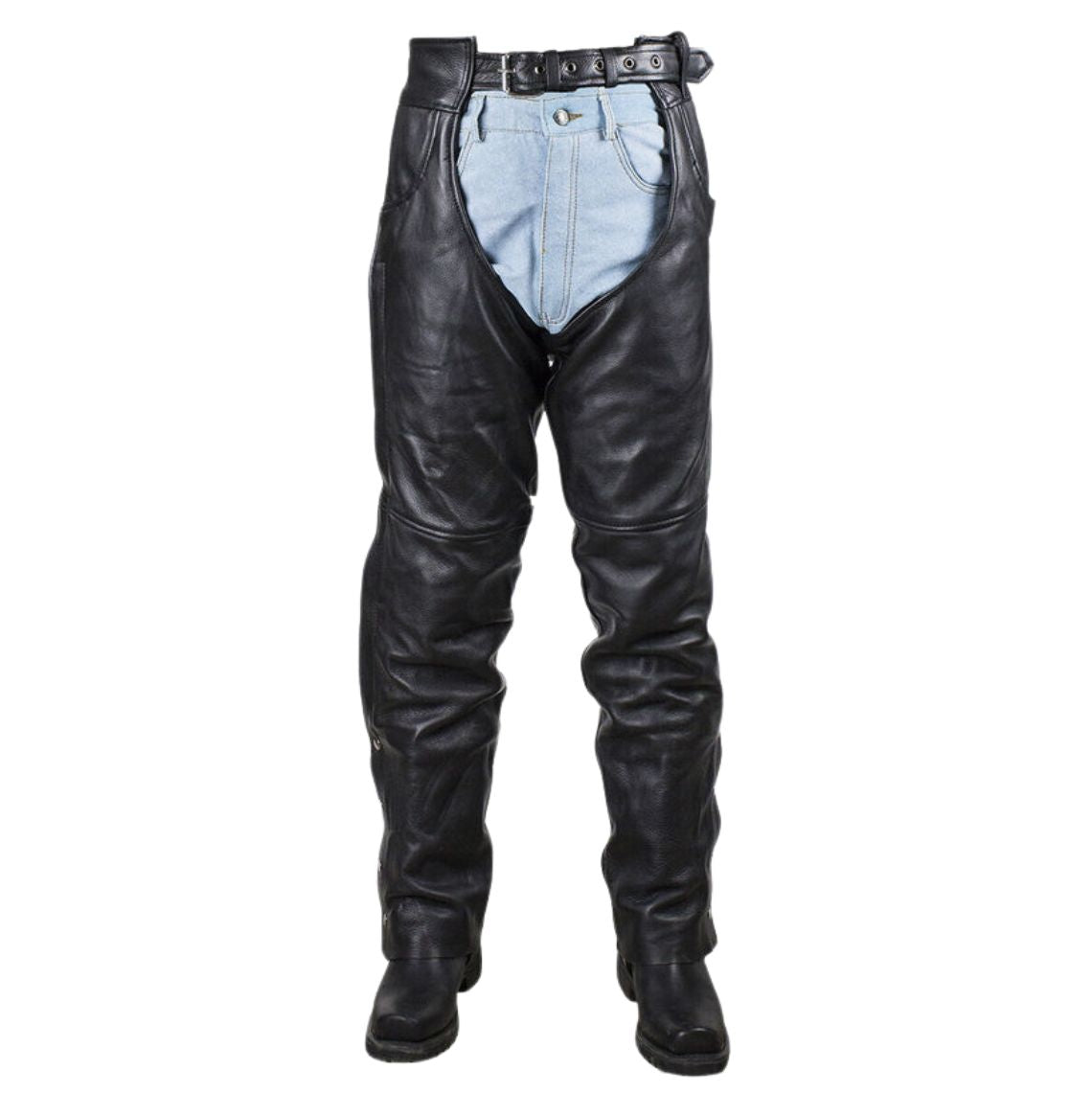 Allstate Men's Genuine Leather Motorcycle Chaps