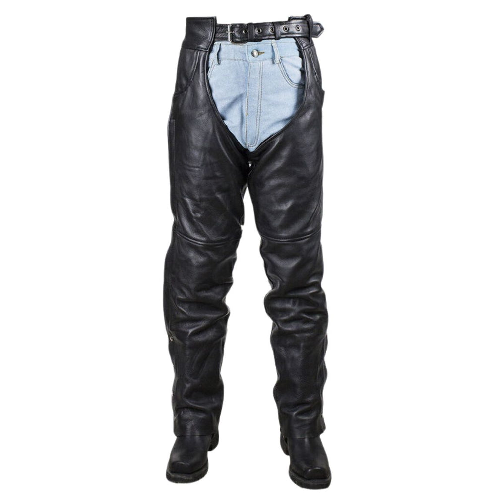 Allstate Men's Genuine Leather Motorcycle Chaps