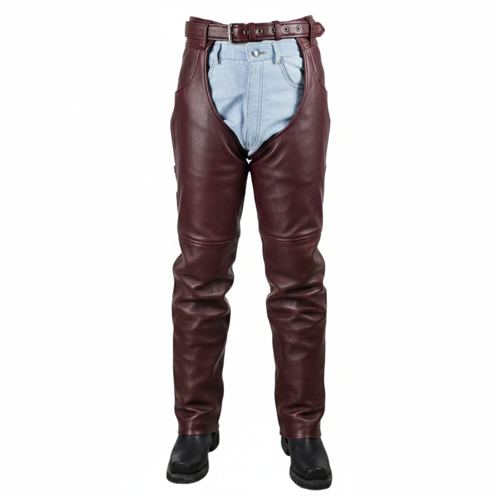 Allstate Men's Genuine Leather Motorcycle Chaps