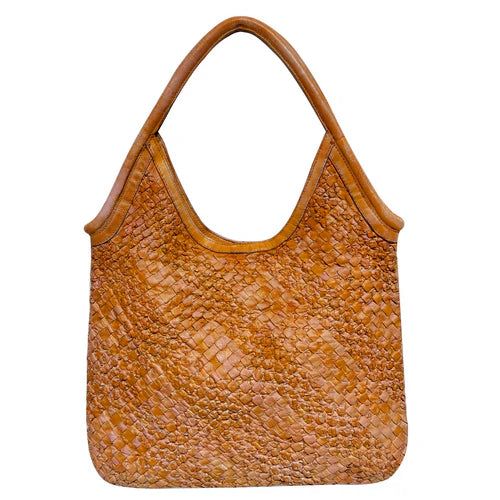Baez Handmade Genuine Leather Tote Bag Brown