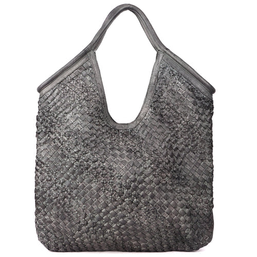 Baez Handmade Genuine Leather Tote Bag gray