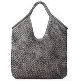 Baez Handmade Genuine Leather Tote Bag gray