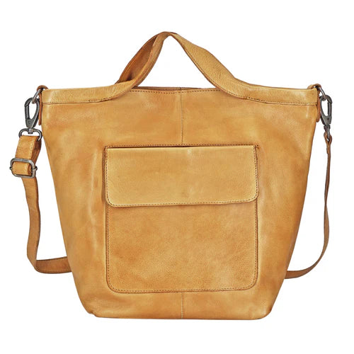 Bianca Handmade Genuine Leather Crossbody Bag camel