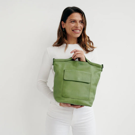 Bianca Handmade Genuine Leather Crossbody Bag green