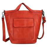 Bianca Handmade Genuine Leather Crossbody Bag redish