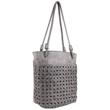 Clover Handmade Genuine Leather Tote Bag Gray new