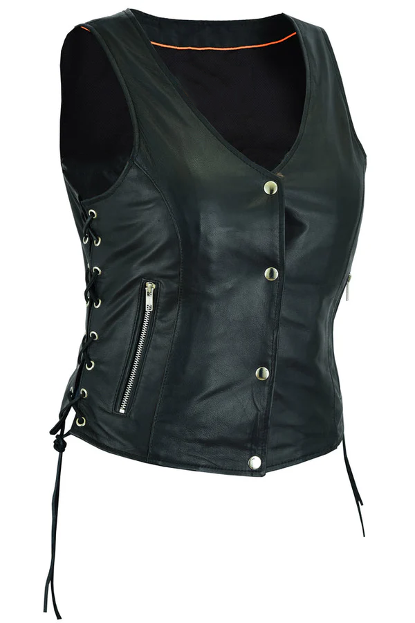 Contour Women's Genuine Leather Motorcycle Vest