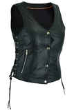 Contour Women's Genuine Leather Motorcycle Vest
