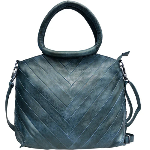 Dalton Handmade Genuine Leather Crossbody blue