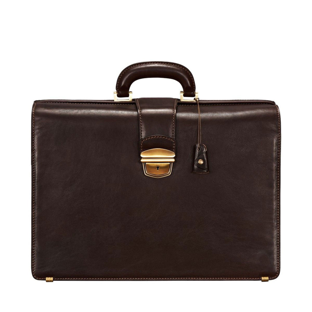 The Grand Dominion Handmade Large Genuine Leather Lawyer Briefcase