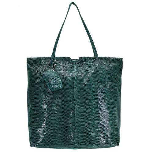 Gemma Handmade Genuine Leather Tote Bag dark green