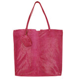Gemma Handmade Genuine Leather Tote Bag pink