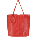 Gemma Handmade Genuine Leather Tote Bag red