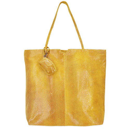 Gemma Handmade Genuine Leather Tote Bag yellow