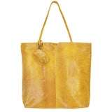 Gemma Handmade Genuine Leather Tote Bag yellow