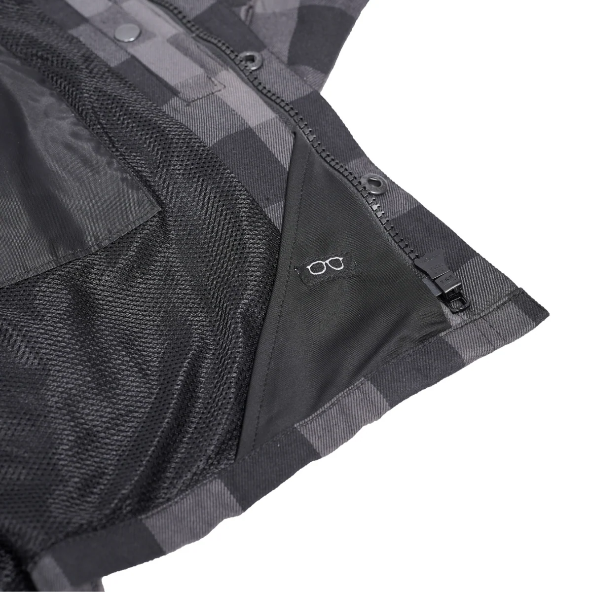 Gray Thread Men's Long Sleeve Motorcycle Flannel Shirt