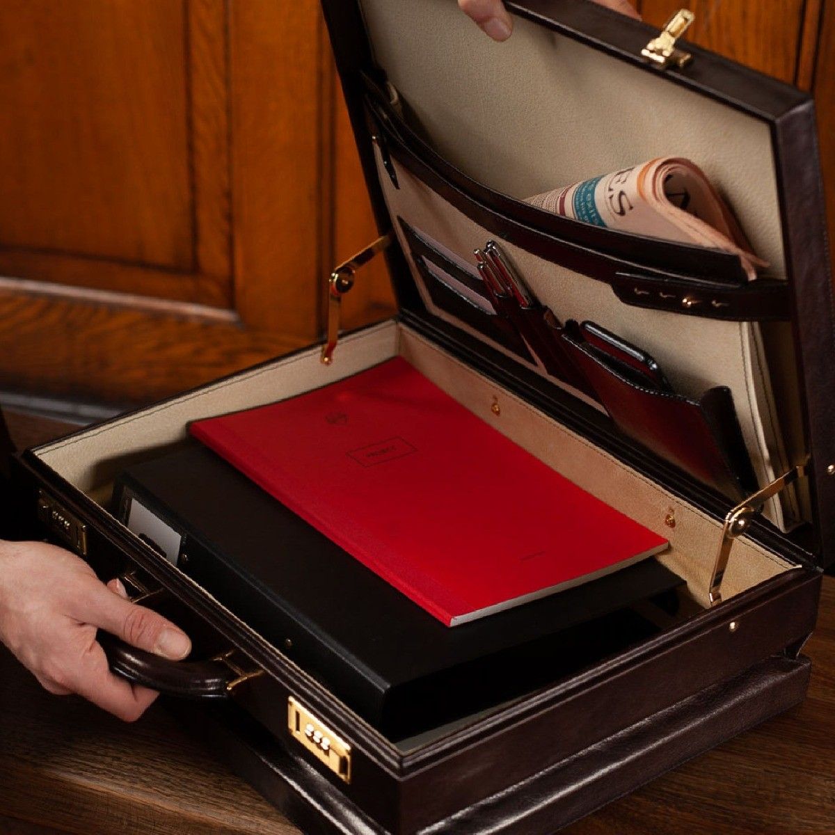 Handmade Expandable Genuine Leather Attaché Case
