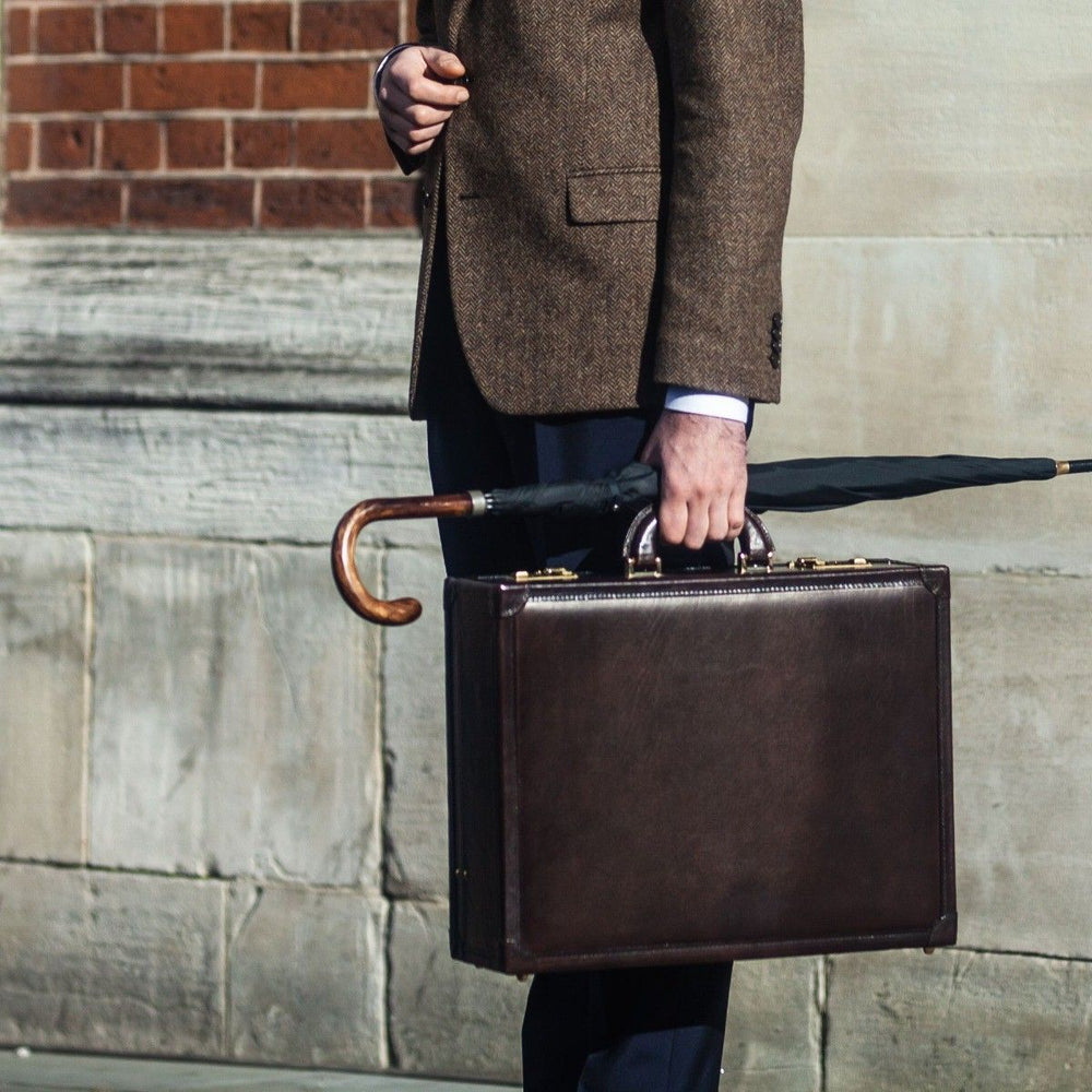 Handmade Expandable Genuine Leather Attaché Case