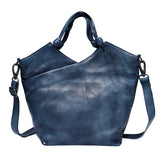 Handmade Genuine Leather Crossbody Bag blue